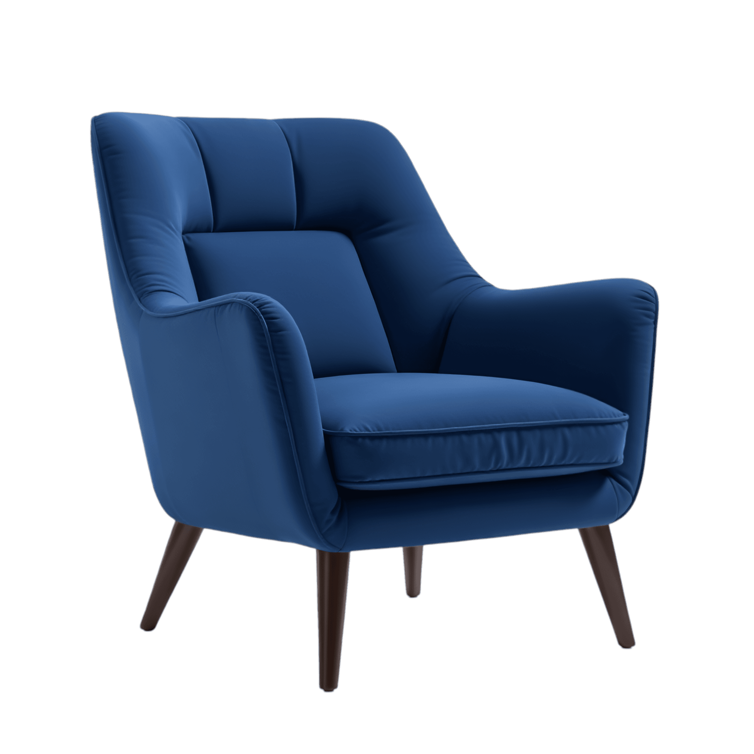 Blue velvet armchair